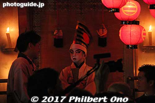 Sanbaso dancer on the boat float.
Keywords: aichi handa dashi matsuri festival floats