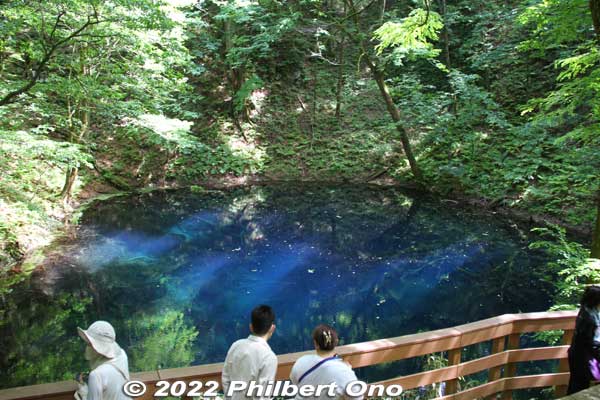 Ao Ike (青池) Blue Pond is perhaps the most famous of the twelve Juniko Lakes. Easily accessible.
Keywords: aomori fukaura juniko lakes aoike blue pond