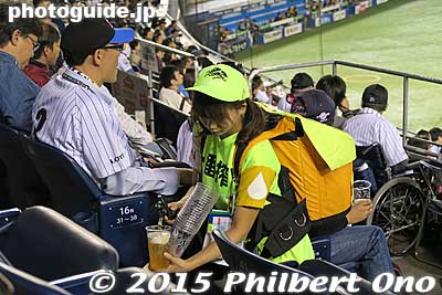 They come by very often. 
Keywords: chiba lotte marines baseball Marine Stadium QVC Field beer girl