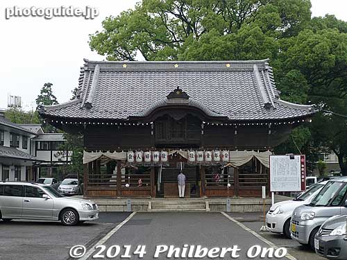 Kano Tenmangu Shrine's Haiden worship hall. 拝殿
Keywords: gifu kano-juku castle nakasendo