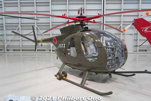 Kawasaki-Hughes OH-6J helicopter from 1974.
Keywords: gifu Kakamigahara Air Space Museum aviation airplane