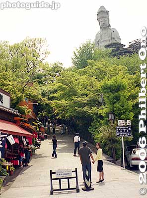 The Kannon statue peers over the trees.
Keywords: gunma gumma takasaki kannon statue