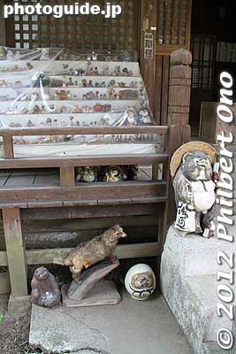 Tanuki statues at Shukaku-do.
Keywords: gunma tatebayashi morinji temple soto zen tanuki raccoon dog statue