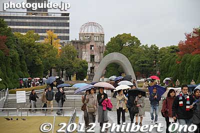 At least one blessing from the bomb is the endless stream of tourists coming to Hiroshima.
Keywords: hiroshima peace memorial park atomic bomb cenotaph