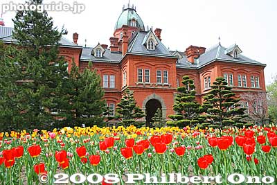 Former Hokkaido Government Office Building and tulips, Sapporo
Keywords: hokkaido sapporo government historic building red brick akarenga capitol important cultural property tulips flowers japanbuilding