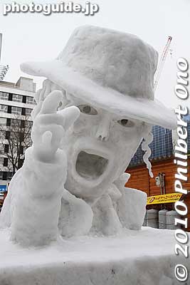 An impressive snow sculpture of Michael Jackson drew crowds.
Keywords: hokkaido sapporo snow festival ice sculptures matsuri2