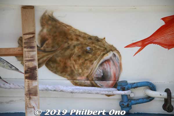 Paitning of a monkfish, a delicacy of Kita-Ibaraki.
Keywords: ibaraki kitaibaraki ofune matsuri boat festival