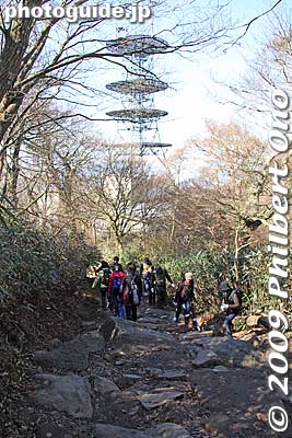 From Mt. Nyotai, it's an easy hike but rocky trail to Mt. Nantai.
Keywords: ibaraki mount mt. tsukuba 