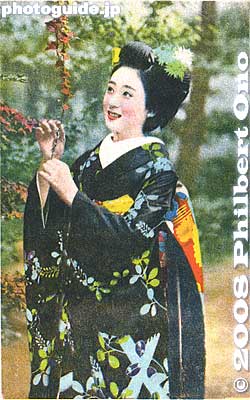 Keywords: japanese vintage postcards nihon bijin women woman beauty kimono flowers