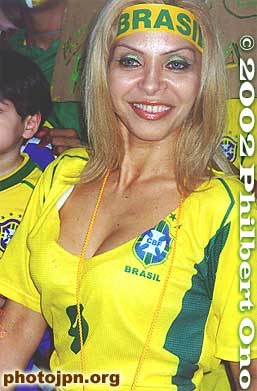 Brazilian supporter.
Keywords: world cup soccer game yokohama 2002 fans brazil germany woman sexy
