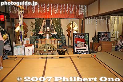 Statue of Minami-Kannon inside the house connected to the float.
Keywords: kyoto gion matsuri festival summer float yoiyama