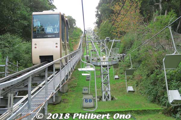 Chair lift and monorail car for Amanohashidate Viewland. Taking the chair lift is faster than the monorail car.
Keywords: kyoto miyazu Amanohashidate Viewland