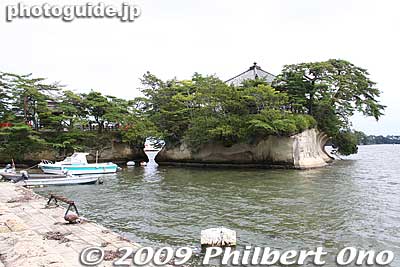 Nearby is Godaido temple on a small island close to shore. 
Keywords: miyagi matsushima-machi nihon sankei scenic trio pine trees islands 