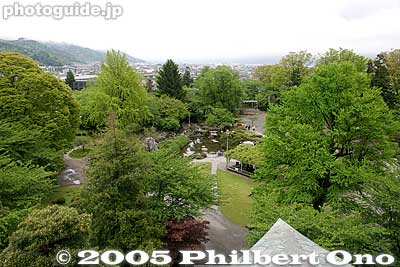 View of garden from castle tower
Keywords: nagano prefecture suwa takashima castle