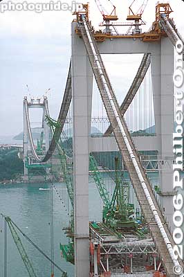 Seto Ohashi Bridge under construction in 1986, Kurashiki.
Keywords: okayama kurashiki kojima seto ohashi bridge japanbuilding