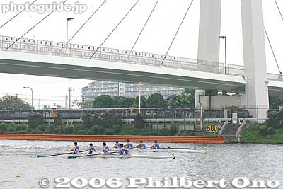 Only one bridge (for pedestrians only) spans over the course at the 500-meter line.
Keywords: saitama toda boat rowing race regatta university