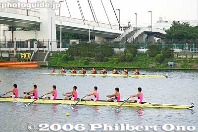 Nihon Univ. in foreground and Kyoto Univ. in background
Keywords: saitama toda boat rowing race regatta university