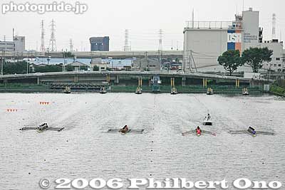 Start of 8-man final race 男子８+決勝のスタート
Keywords: saitama toda boat rowing race
