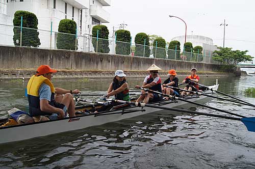 Seta Rowing Club front a small canal connected to Lake Biwa.
