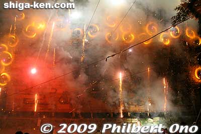 A potpourri of firecrackers, twirling lights, and everything else lit up and blew up like pandemonium.
Keywords: shiga omi-hachiman shinoda jinja shrine hanabi fireworks festival matsuri 