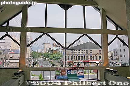 View from station window. The area in front of the station is now lined with shops like Heiwado department store.
Keywords: shiga higashiomi yokaichi station omi ohmi railways