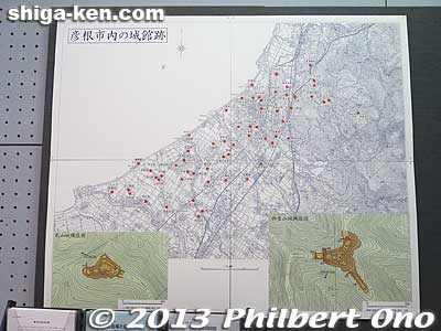 Red dots indicate old castle sites in Hikone.
Keywords: shiga hikone castle museum
