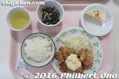 My lunch with fried chicken.
Keywords: shiga hikone university of prefecture