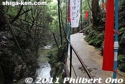 Looking downstream from the waterfall.
Keywords: shiga konan fudonotaki waterfall mikumo