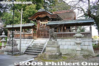Zaiji Hachiman Shrine's Honden main hall.
Keywords: shiga kora-cho zaiji hachiman jinja shrine