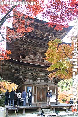 Saimyoji's 3-story pagoda, a National Treasure.
Keywords: shiga prefecture kora-cho koto sanzan saimyoji temple fall autumn colors shigabestkokuho kotosanzan