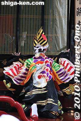 The kabuki is performed by boys from the 1st grade to 6th grade. The play is about an hour long. They perform 3 times on the first day and 4 times on the second and third days of the festival.
Keywords: shiga maibara hikiyama kabuki floats matsuri festival boys
