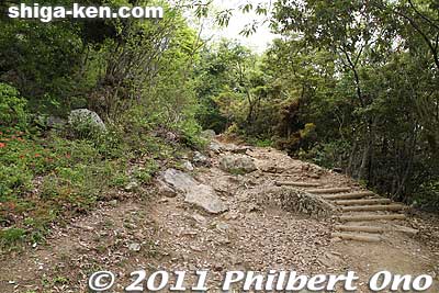 Some steps. Since the trail is not paved, it would get muddy on rainy days.
Keywords: shiga nagahama kohoku-cho odani castle mt. mountain 