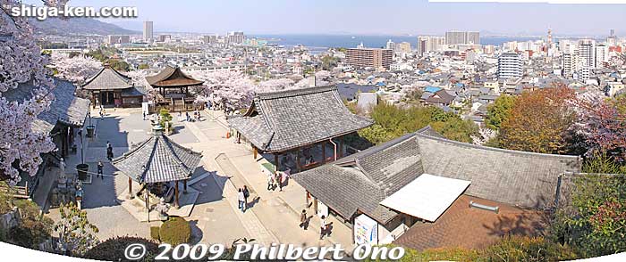 The lookout point gives the best views. The Kannon-do is on the left. Central Otsu can be seen in the distance as well as Lake Biwa.
Keywords: shiga otsu miidera onjoji temple tendai buddhist sect
