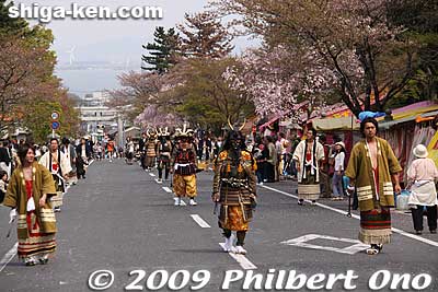 Samurai warriors in the Flower Procession.
Keywords: shiga otsu sanno sai matsuri festival 