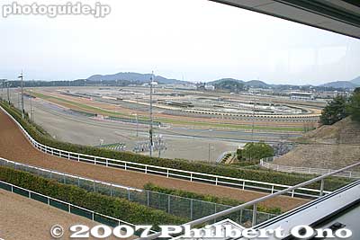 View of track from press room.
Keywords: shiga ritto jra training center horse race racing thoroughbred