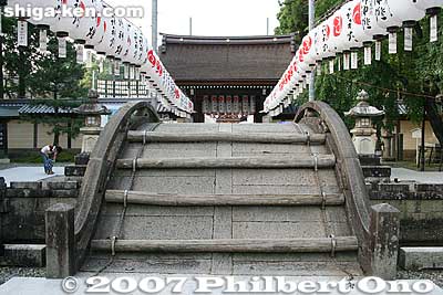 Arched bridge leading to shrine gate.
Keywords: shiga taga-cho town taga taisha shrine lantern festival summer matsuri