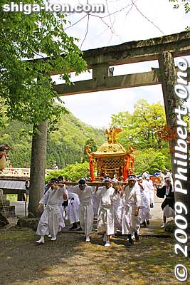 Mikoshi entering Totonomiya Shrine.
Keywords: shiga taga-cho taisha matsuri festival mikoshi 