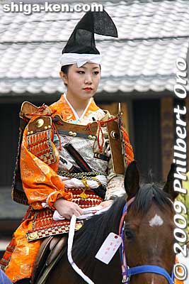 Good-looking woman warrior on a horse, Taga Matsuri, Shiga Pref.
Keywords: shiga taga-cho taga matsuri festival taisha horses matsuri4 shigabestmatsuri
