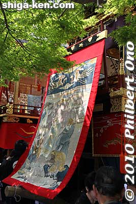 Tapestry on the back of Minato float.
Keywords: shiga takashima omizo matsuri festival hikiyama float 