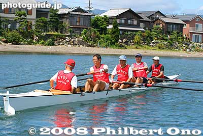 The regatta's main objective is to have more people try rowing as a sport.
Keywords: shiga takashima imazu regatta lake biwa rowing race boats