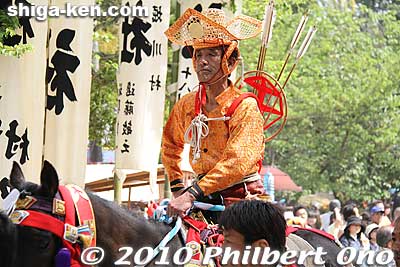 Yabusame horseback archer.
Keywords: shiga takashima shichikawa matsuri festival 