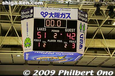 At halftime, the Lakestars lead by 9 points, 51-42.
Keywords: shiga yasu lakestars pro basketball game bj-league Takamatsu Five Arrows 