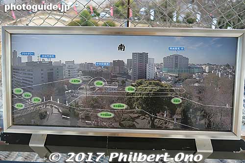Picture panels show the landmarks seen from the castle tower.
Keywords: shizuoka Hamamatsu Castle