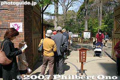 Even the main Seimon entrance is crowded with people. This is a weekday. Admission 300 yen. 正門
Keywords: tokyo bunkyo-ku ward rikugien japanese garden weeping cherry blossoms tree sakura