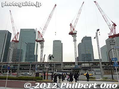 Yaesu side of Tokyo Station under construction in 2012.
Keywords: tokyo chiyoda-ku station train