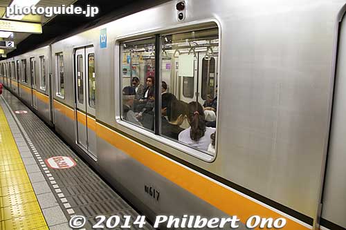 Modern Ginza subway line. 
Keywords: tokyo chuo-ku ginza