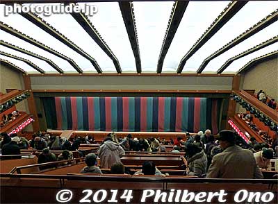 Inside Kabuki-za Theater. From the cheap seats, you cannot see the hanamichi.
Keywords: tokyo chuo-ku higashi ginza kabukiza theater