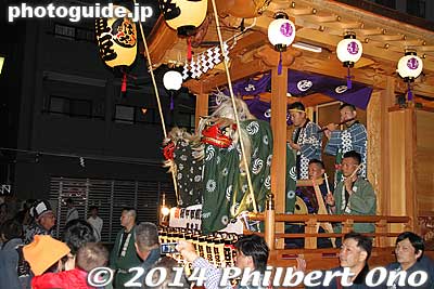 Shishimai lion dancers.
Keywords: tokyo fuchu kurayami matsuri festival floats