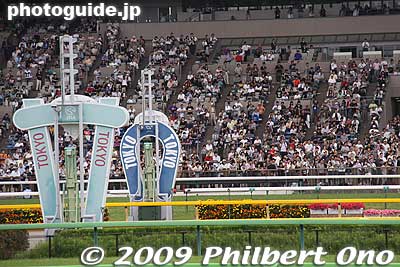Tokyo Racecourse Finish line as seen from inside the track oval.
Keywords: tokyo fuchu race course horse racing 