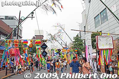 This angered her father who banished the herdsman to the other side of the Milky Way. He allowed the two to meet only once a year on the evening of the seventh day of the seventh month (according to the lunar calendar).
Keywords: tokyo fussa tanabata matsuri festival star 